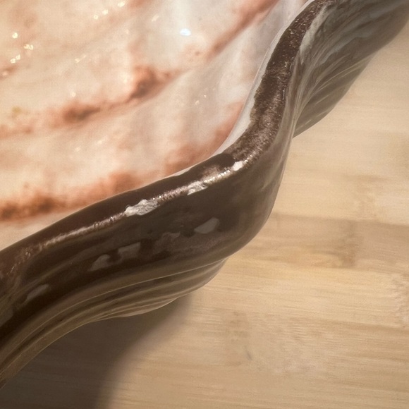 Vintage Ceramic Shell Bowl with Pedestal of Coral 8”x 7.5” Beach Decor - Picture 11 of 11